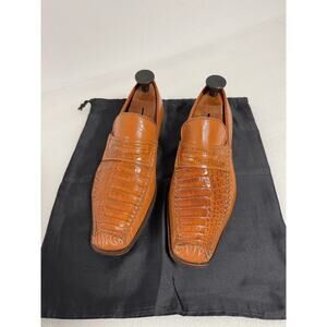David Eden Shoes Mens Size 9 Alligator Penny Loafer Dress Valentino Sole Exotic
